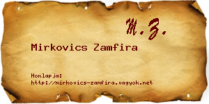 Mirkovics Zamfira névjegykártya